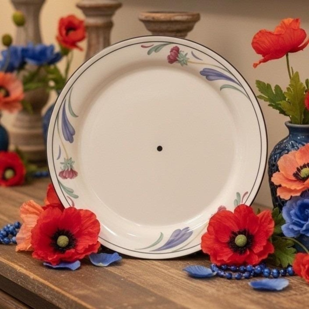 Lenox Chinastone Poppies on Blue Cookie Plate, Vintage Bone China, Replacement